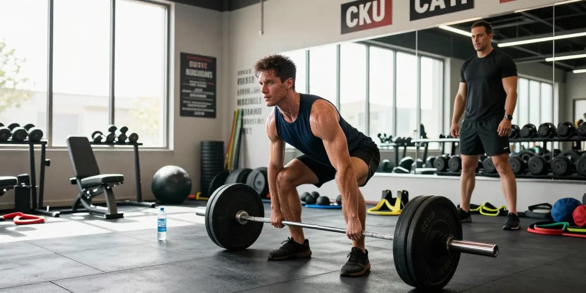 Akra Labs Steroidshop bodybuilding training scene with athlete lifting weights