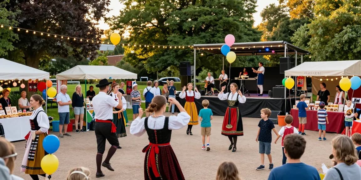 People enjoying a vibrant Breton festival while playing เกมสล็อต and celebrating culture.
