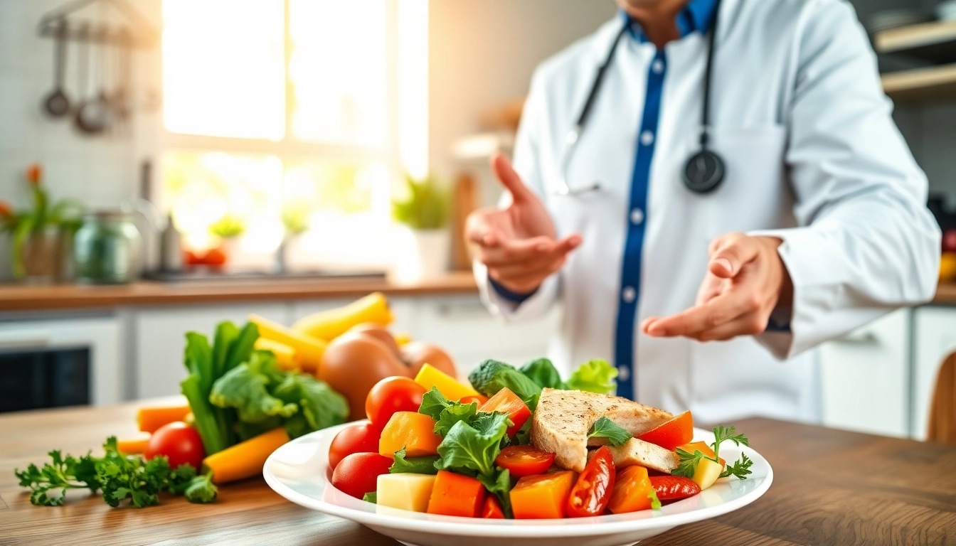 Analyze a delicious Weight Loss Diet featuring fresh vegetables and lean proteins in a modern kitchen.