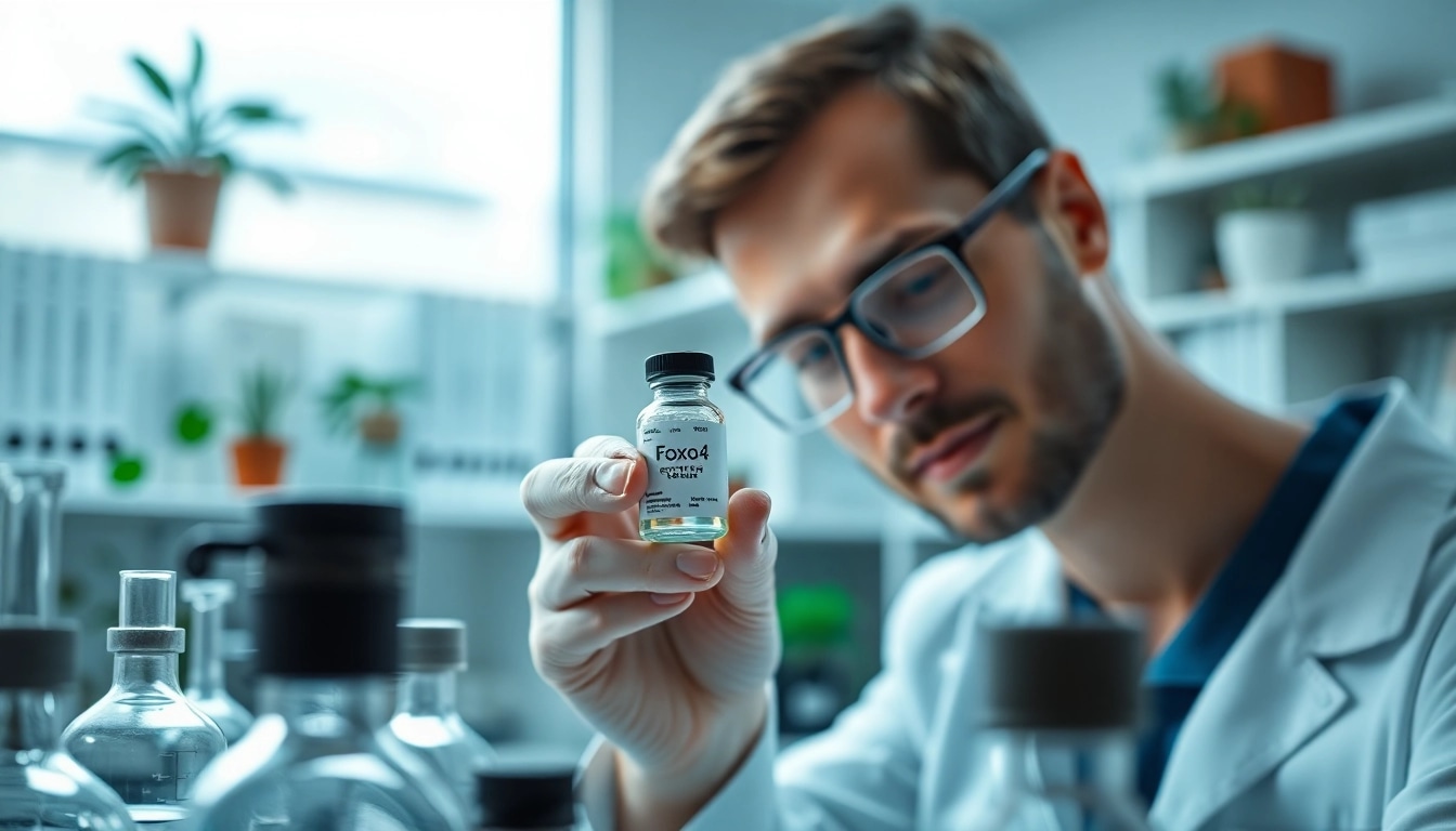 Analyzing foxo4 peptide for sale in a professional laboratory environment.
