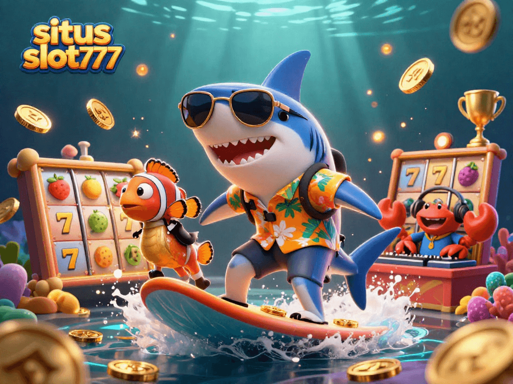 Experience the thrill of situs slot777, where wins come alive with vibrant slot reels and energetic oceanic characters.