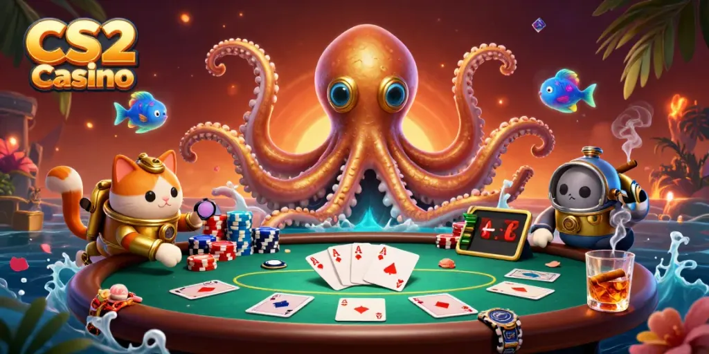 Engage in thrilling gameplay at the CS2 Casino featuring vibrant casino elements and dynamic characters.
