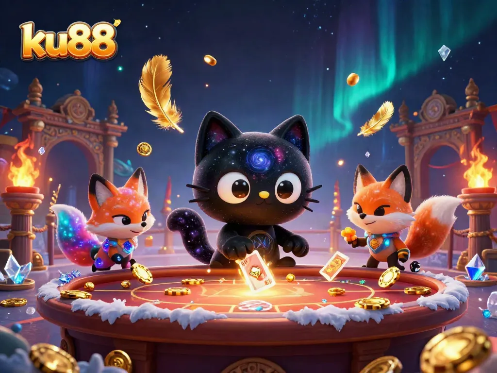 Engage in thrilling gameplay at ku88 with a cosmic casino adventure featuring a black hole cat and nebula fox.