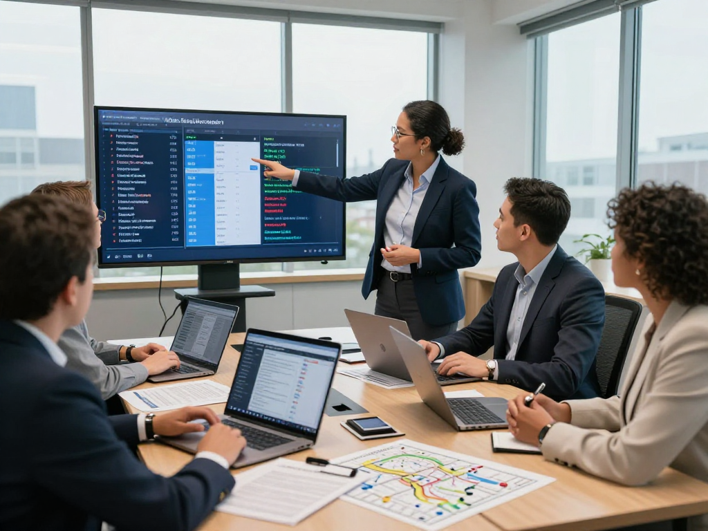 AI search optimization for candidates in a political campaign strategy session analyzing voter data and demographics.