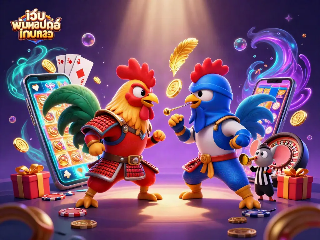 เกมพนันออนไลน์เว็บตรงที่น่าตื่นเต้นกับไก่ต่อสู้ในฉากคาสิโน