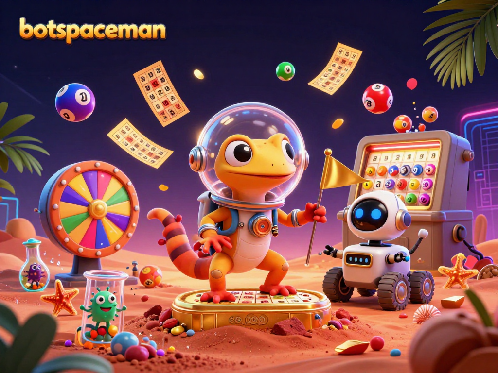 Engage with the bot spaceman as a Martian gecko discovers a golden casino filled with excitement.