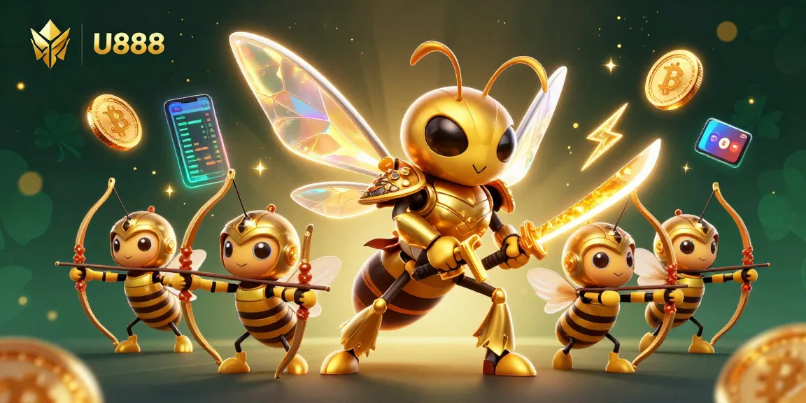 U888 engages players in exciting battles with a golden hornet and dynamic gaming elements.