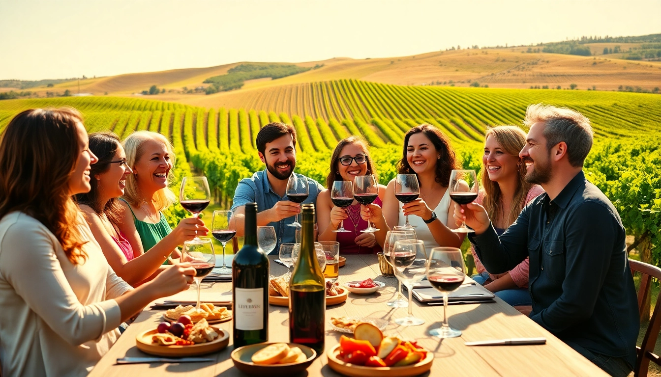 Savoring the flavors on a sacramento wine tasting day trip with friends in a scenic vineyard.