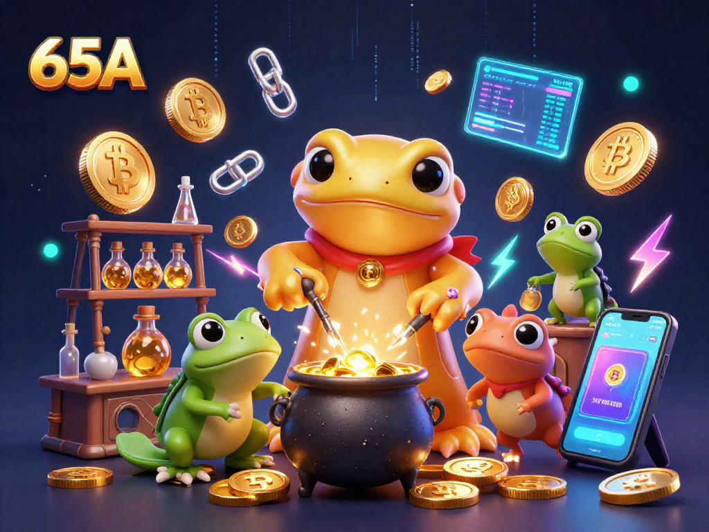 Os 65A ganhando em um laboratório mágico com salamandra, sapo e novas elixires dourados.