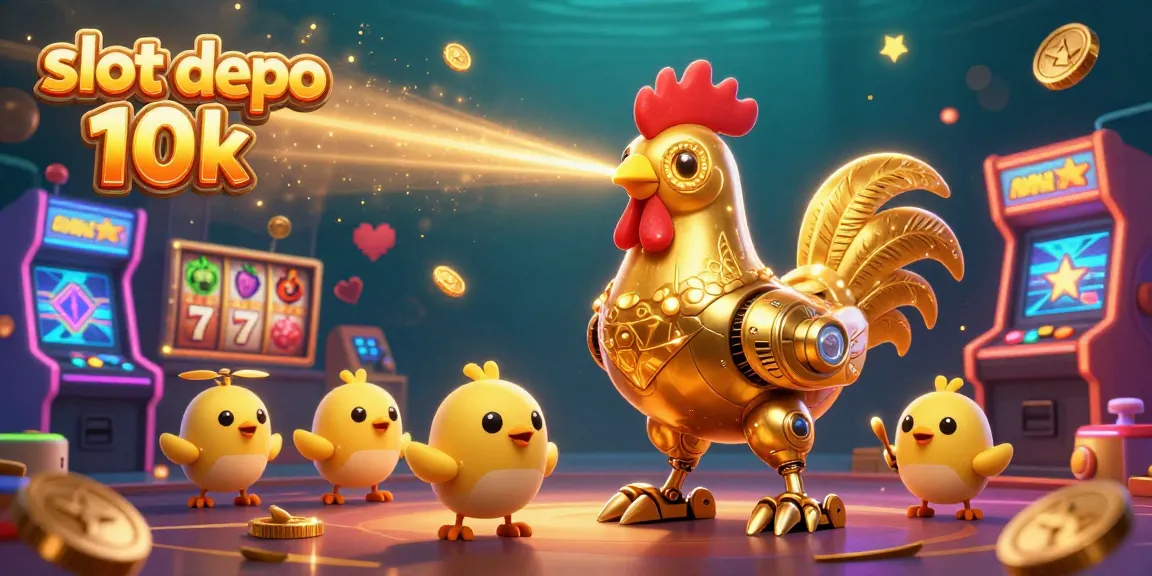 Slot depo 10k menghadirkan pengalaman unik dengan robot ayam emas dan permainan slot yang menawan.