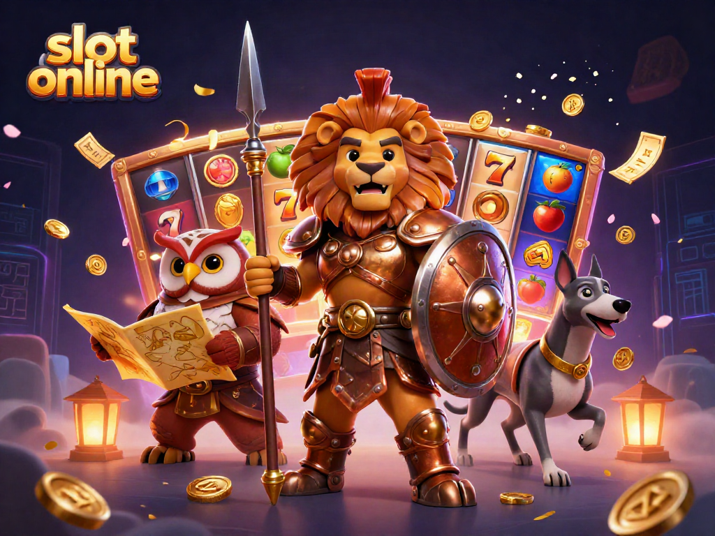 Slot online yang menarik dengan karakter berani dan elemen kasino, siap untuk menang!