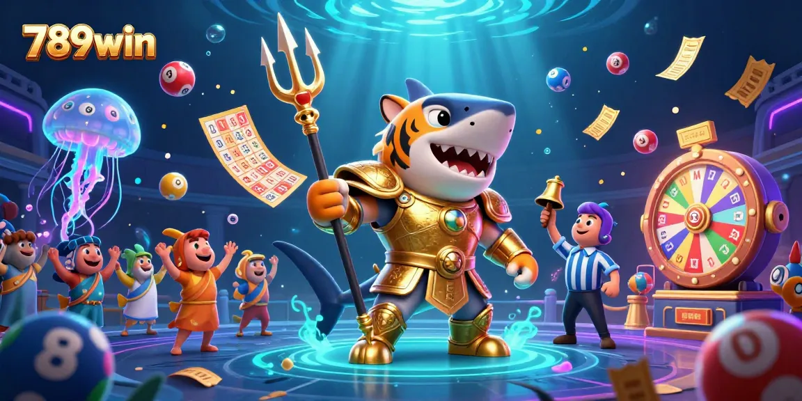 Experience the vibrant world of 789win with a dynamic underwater casino scene featuring exciting gambling elements.