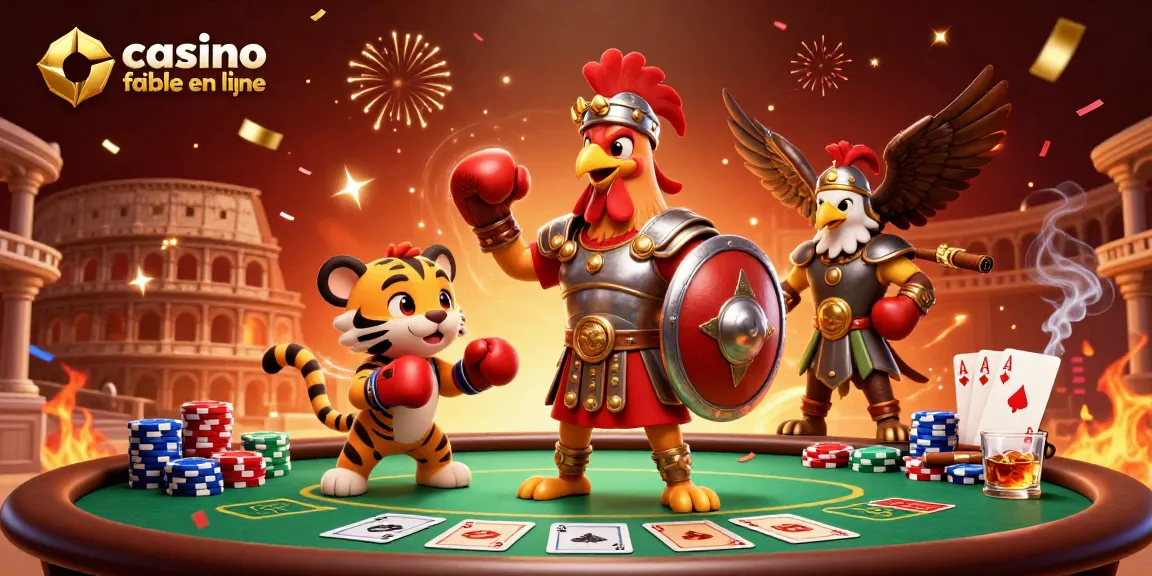 Rejoignez l'excitation d'un casino fiable en ligne avec des personnages de jeu captivants et des éléments de poker.