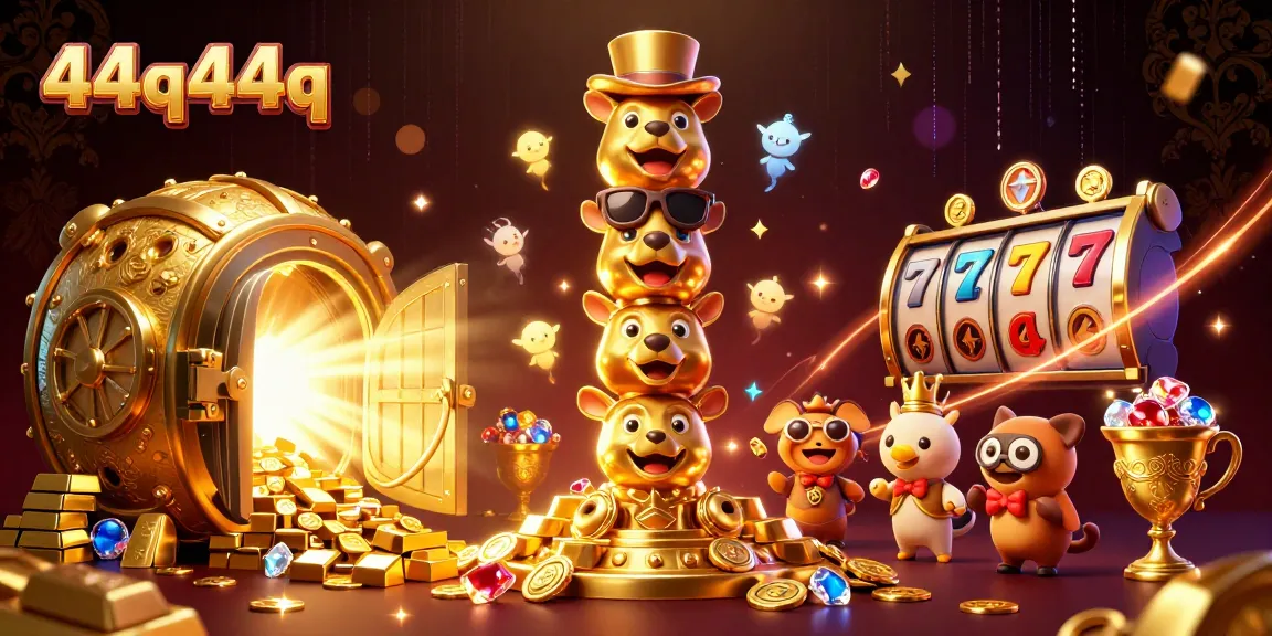 Explore a magia do 44q44q com uma cena de cassino vibrante repleta de detalhes e elementos de jogo.