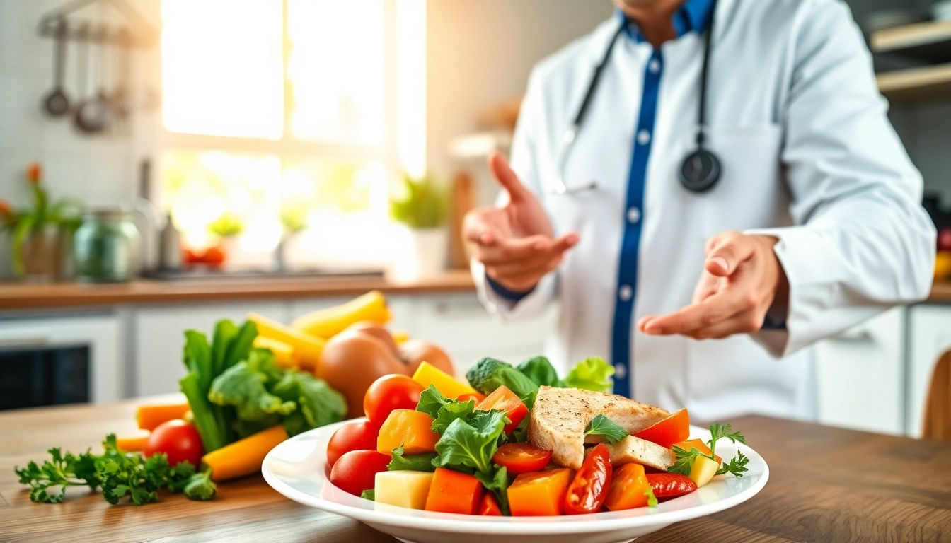 Analyze a delicious Weight Loss Diet featuring fresh vegetables and lean proteins in a modern kitchen.