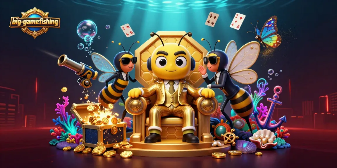 Experience big-gamefishing excitement with a 3D scene filled with vibrant casino elements.