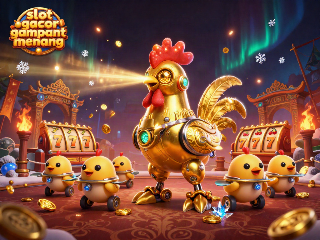 Experience thrilling gameplay with slot gacor gampang menang amidst golden coins and vibrant casino elements.