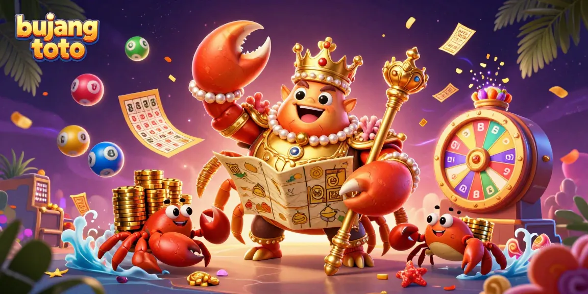 Engage in exciting lottery adventures with bujang toto featuring a vibrant crab emperor scene.