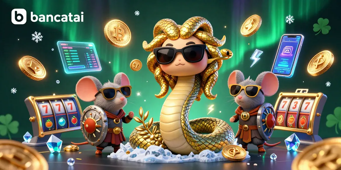 Experience thrilling wins with bancatai's vibrant 3D casino scene featuring cryptocurrency elements.