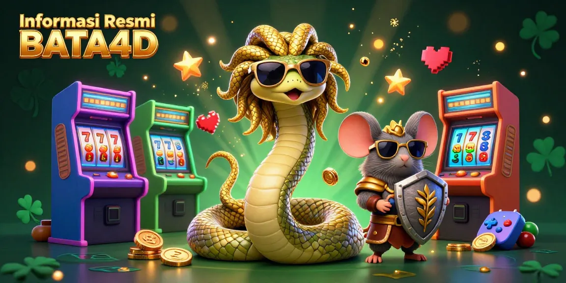 Enjoy vibrant gaming vibes with Informasi Resmi BATA4D, showcasing characters like Medusa in a lively casino environment.
