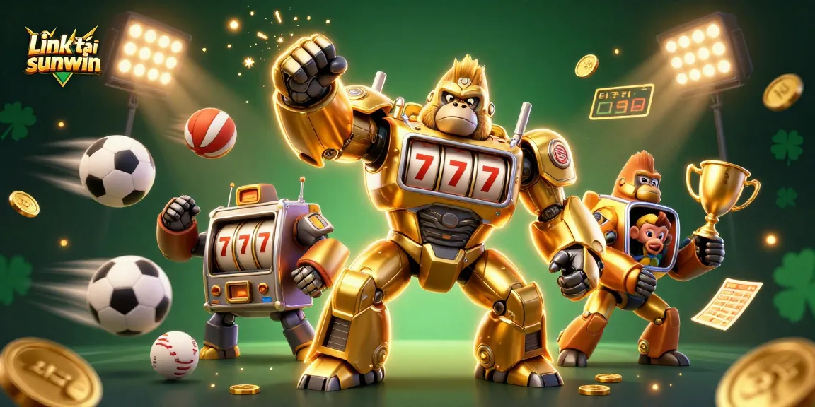 Join the action with Link tải sunwin showcasing exciting gameplay featuring a 3D golden gorilla mech.