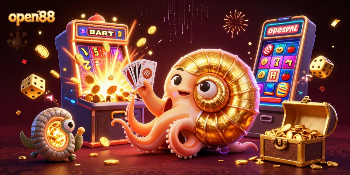 Win big with open88 as a golden nautilus roulette wheel bursts with vibrant casino elements.