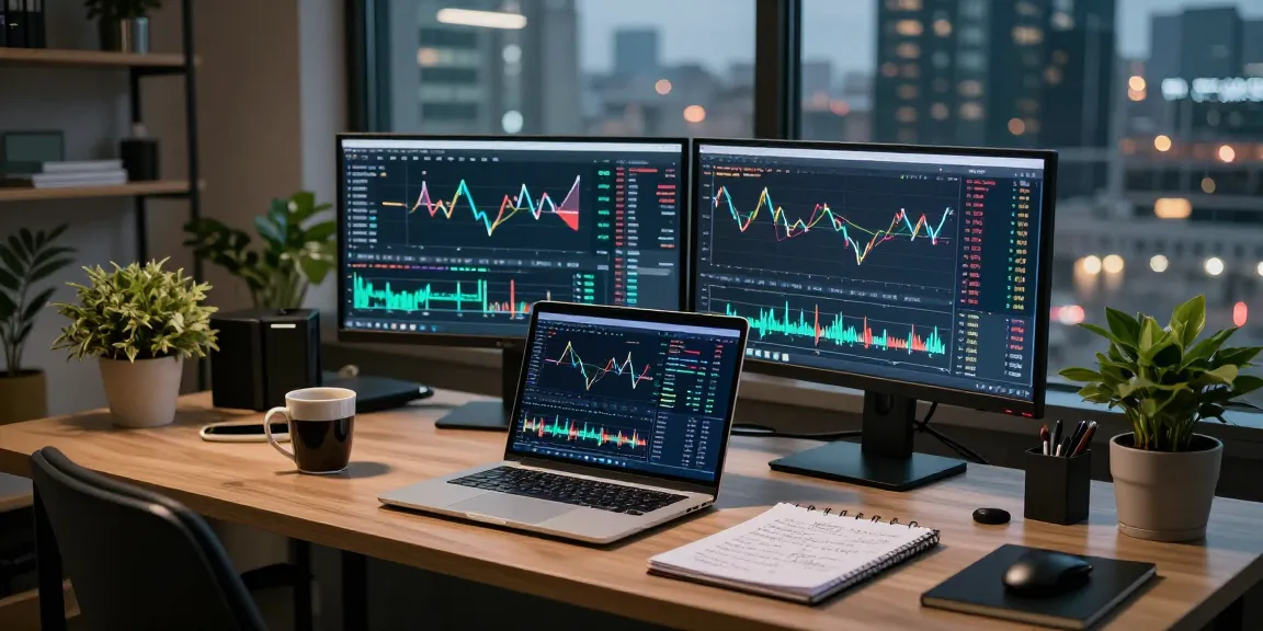 AiCoin 实用分析工具在现代办公室，有效监控加密货币市场动态。