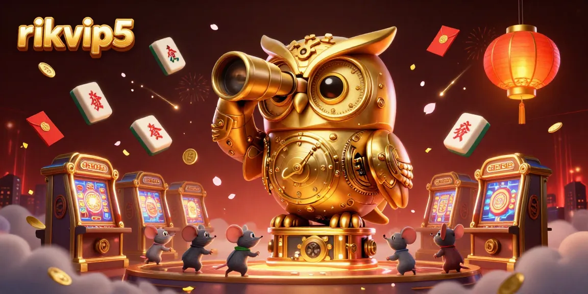 Experience excitement at rikvip5 with a vibrant 3D casino illustration featuring unique characters and rich game elements.