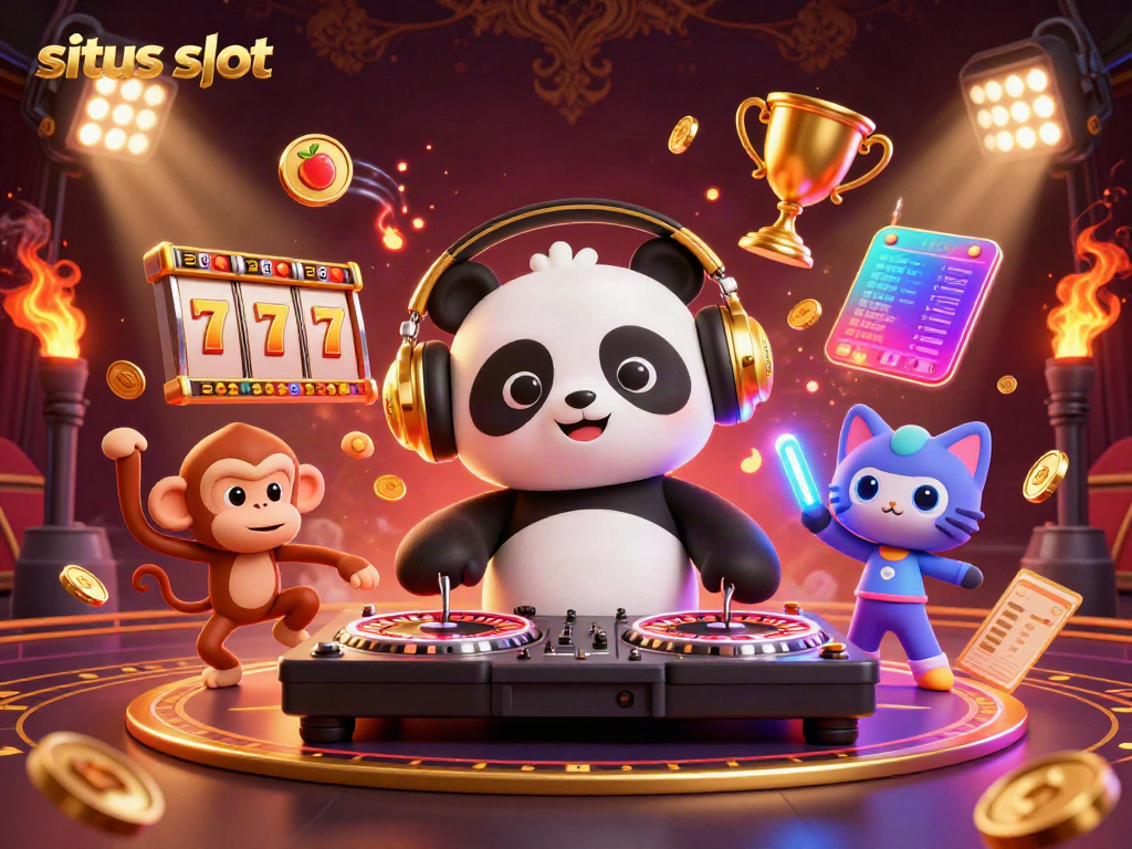 Menggali keseruan situs slot dengan DJ panda, monyet breakdance, dan kitten bergaya rave di latar belakang permainan kasino