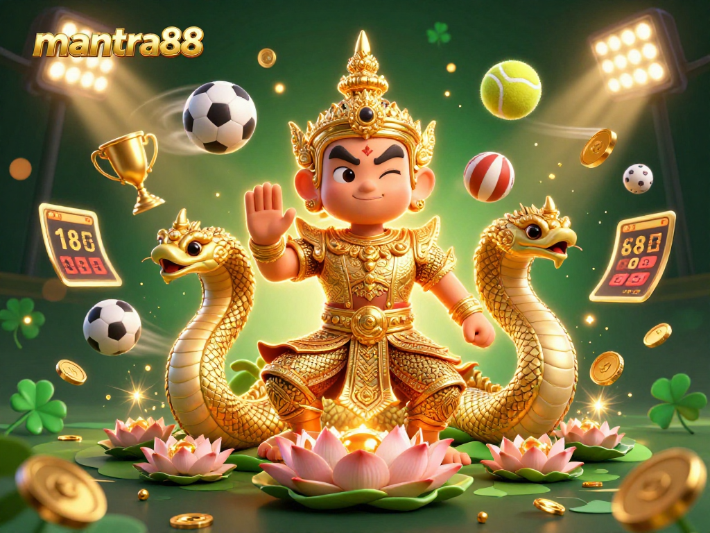 Bet on the action and excitement with mantra88 in a vibrant sports-themed casino scene.
