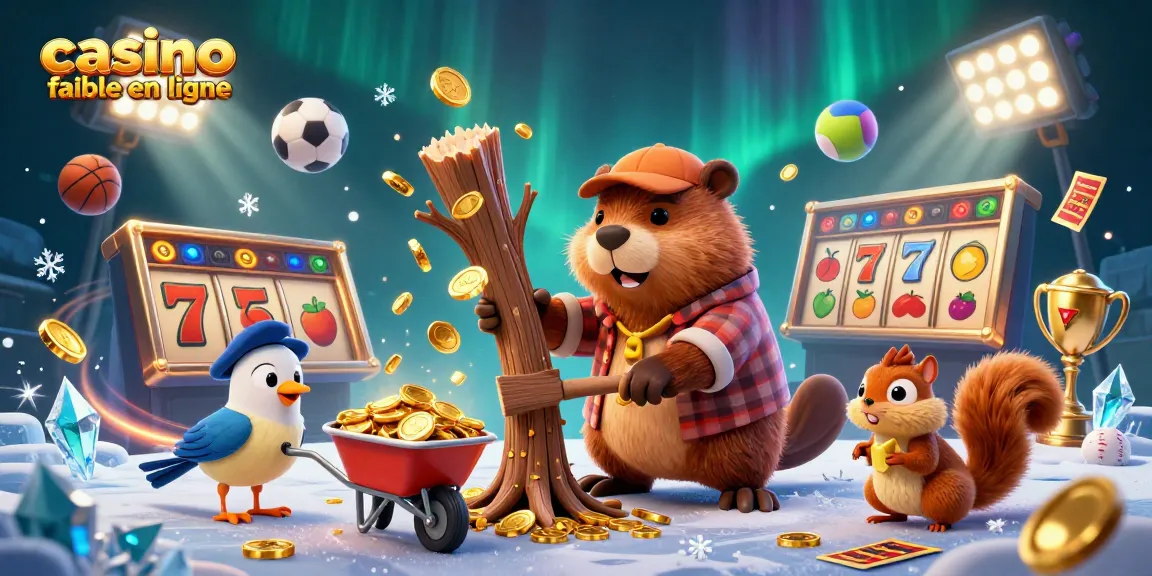 Des personnages de cartoon symbolisant un casino fiable en ligne, réunis autour de pièces d'or et de jeux.