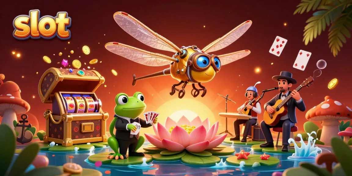 Slot meriah dengan karakter unik di kasino lily pad yang penuh warna.