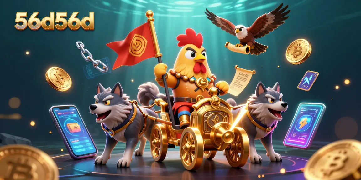 Experience thrilling gameplay at 56d56d with digital crypto elements in vibrant 3D art.