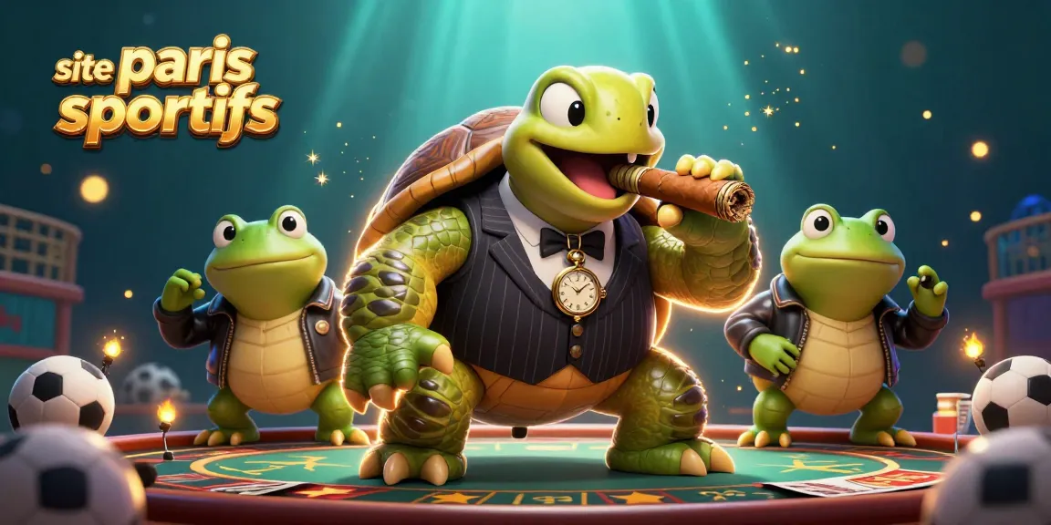 Visitez le site paris sportifs pour parier entouré de tortues et de grenouilles dans un décor dynamique.