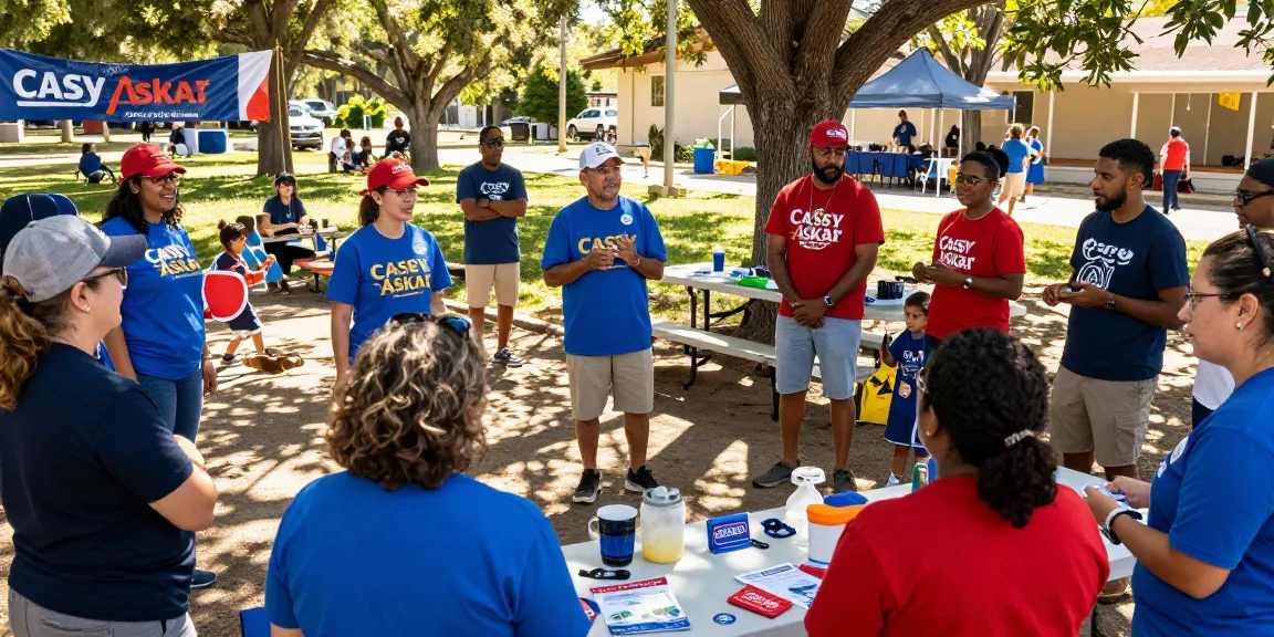 Supporters engaging at a Casey Askar community event, showcasing vibrant campaign spirit.