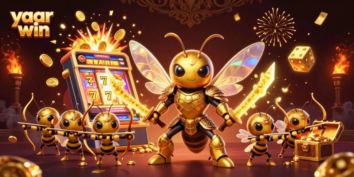Experience thrilling gameplay with yaar win in a vibrant 3D casino illustration featuring dynamic slot machine action.