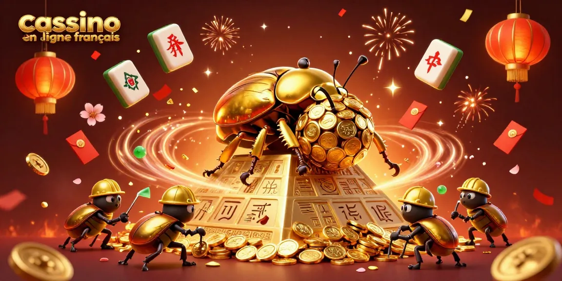 Jouez sur un casino en ligne français avec des symboles d'argent et des scènes festives dynamiques.