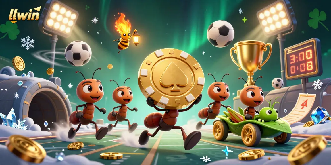 Engage with LLWIN's thrilling online betting experience featuring dynamic sports elements and lively characters.