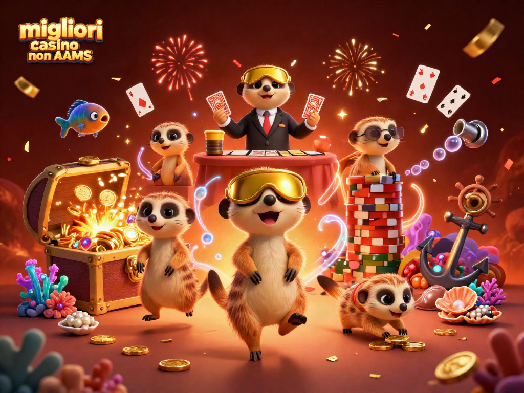 Scopri i migliori casino non AAMS con una coinvolgente operazione di gioco in un'illustrazione 3D.