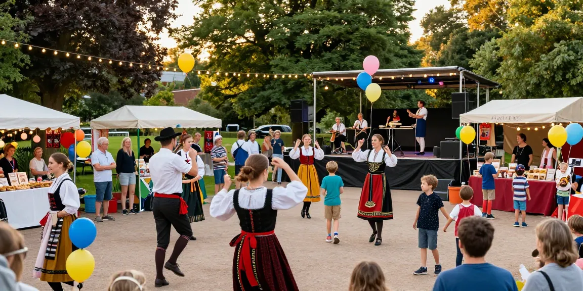 People enjoying a vibrant Breton festival while playing เกมสล็อต and celebrating culture.