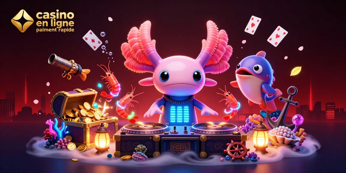 Expérimentez la rapidité du casino en ligne paiement rapide avec un DJ axolotl aux platines sous-marines