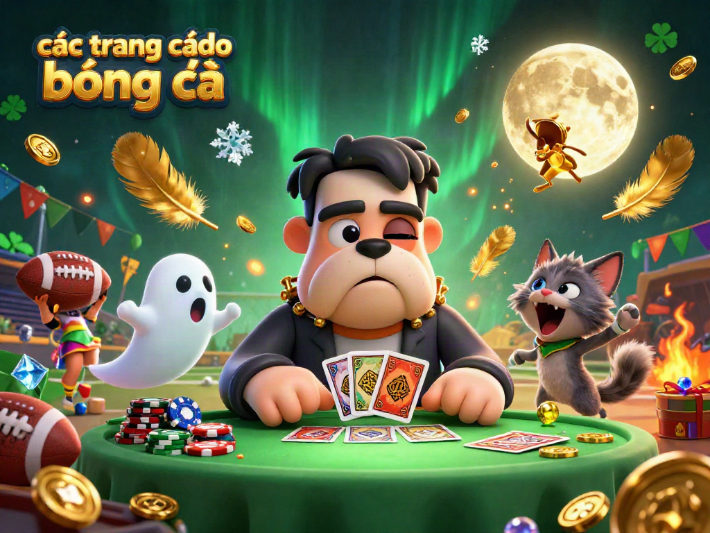 Các trang cá độ bóng đá hấp dẫn với nhân vật hoạt hình 3D hoạt động xung quanh bàn cược.