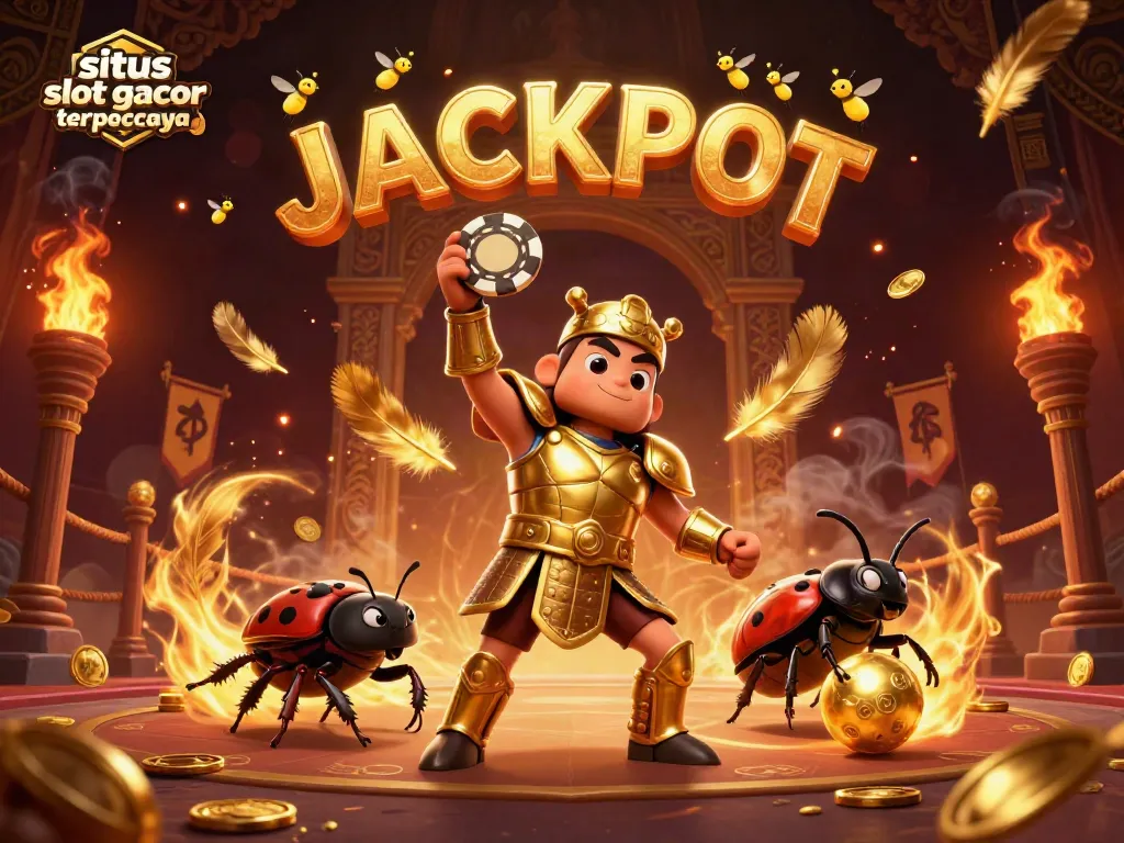 Win big with situs slot gacor terpercaya in this rich 3D casino illustration.