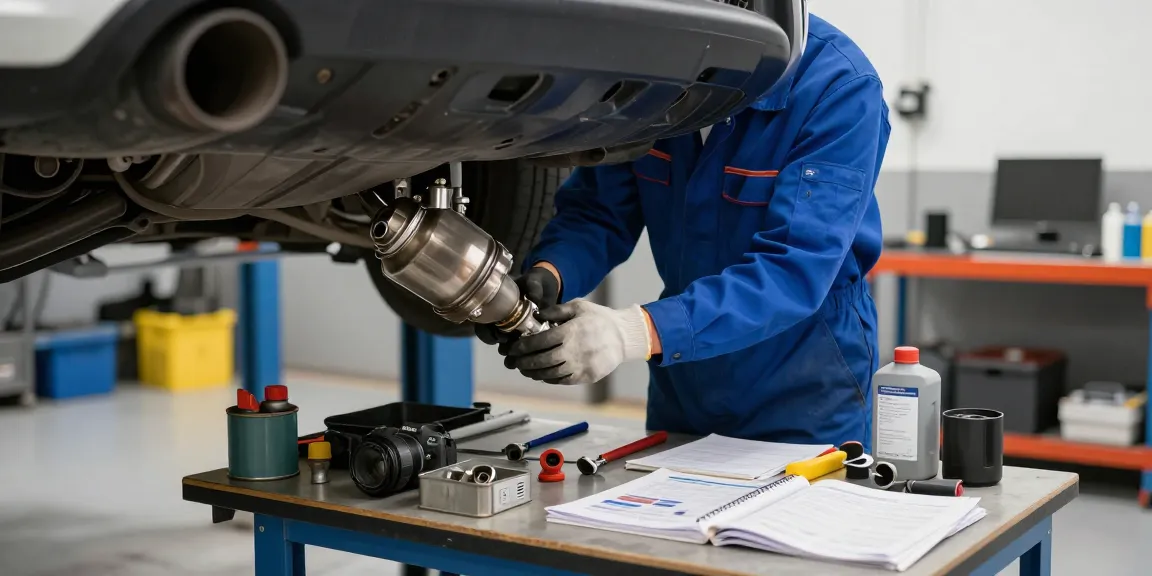 DPF Reinigung Hannover in einer professionellen Werkstattumgebung mit einem Mechaniker