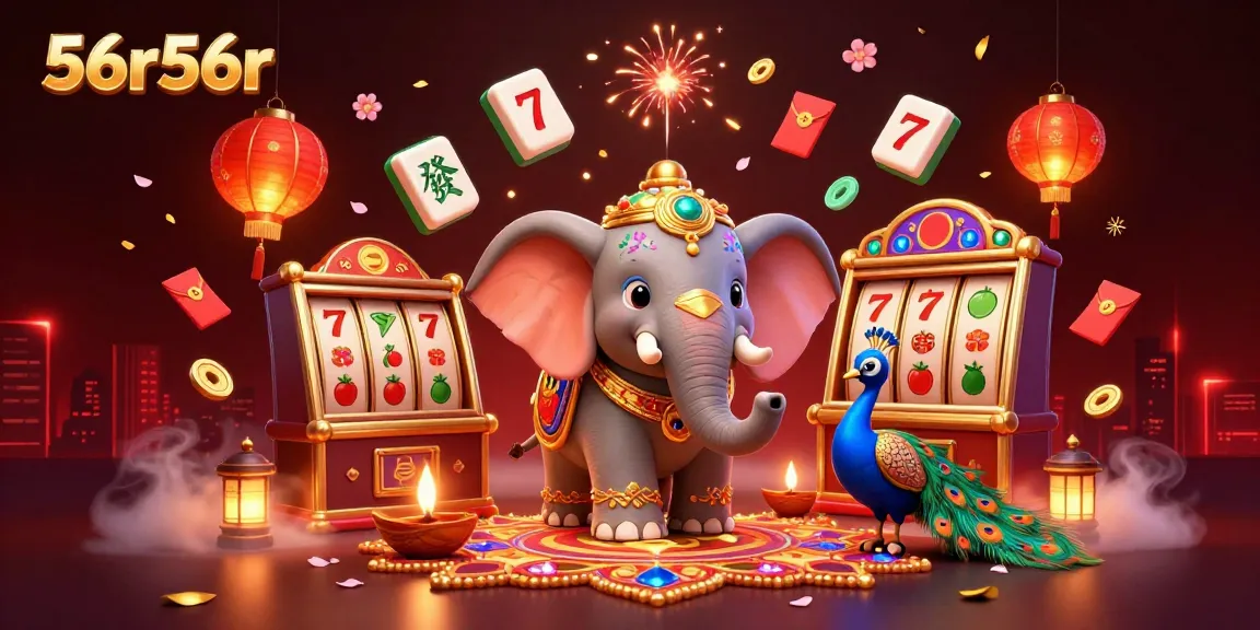 Join the excitement with 56r56r, capturing the essence of slot games with vibrant characters and elements.