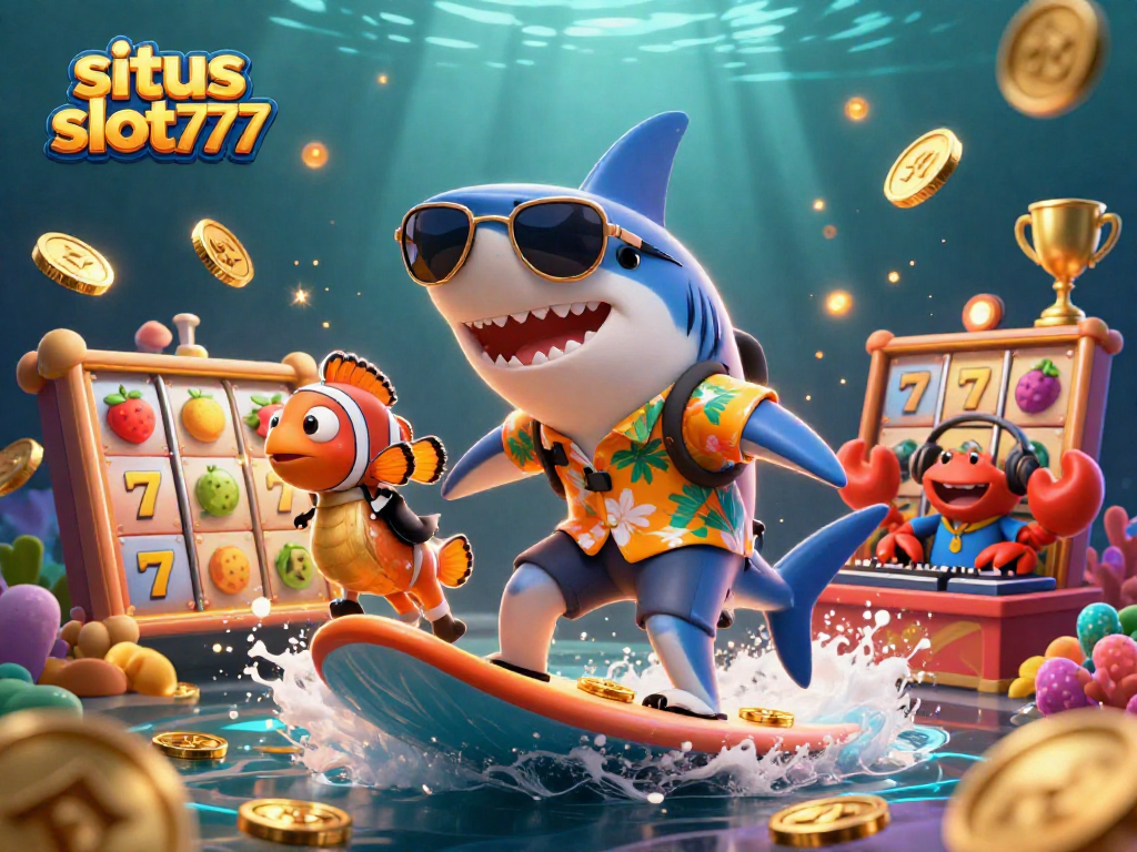 Experience the thrill of situs slot777, where wins come alive with vibrant slot reels and energetic oceanic characters.