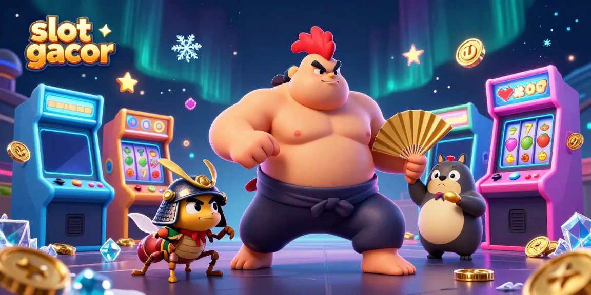 Experience slot gacor excitement with this dynamic casino-themed 3D illustration.