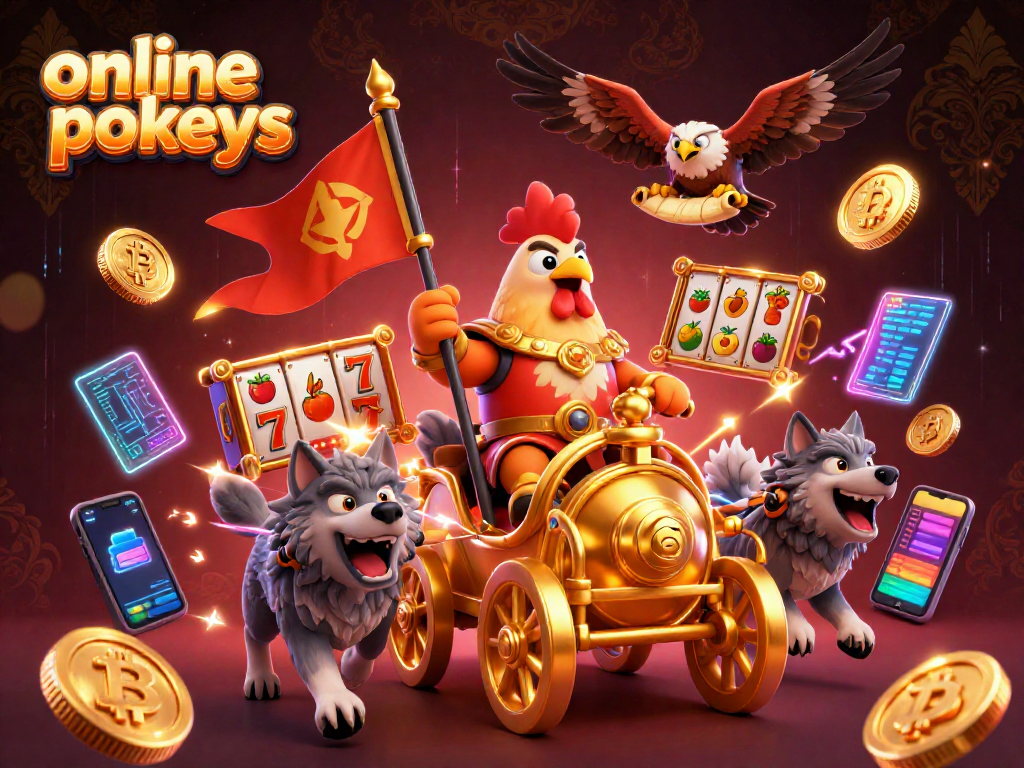 Experience thrilling action in online pokies with colorful slot symbols and dynamic character elements.