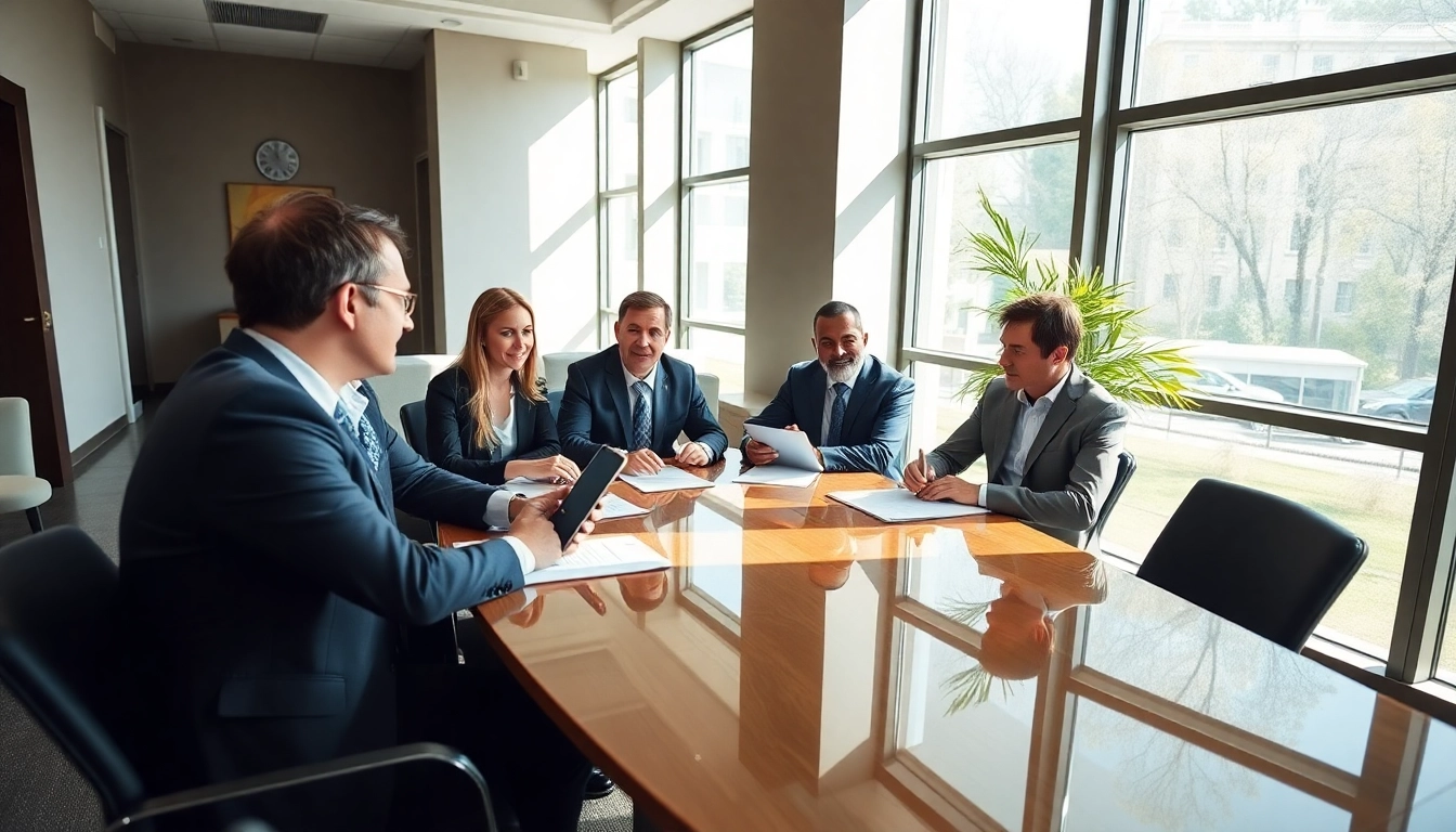 Collaborative team discussing Escrow Services in a professional office environment.
