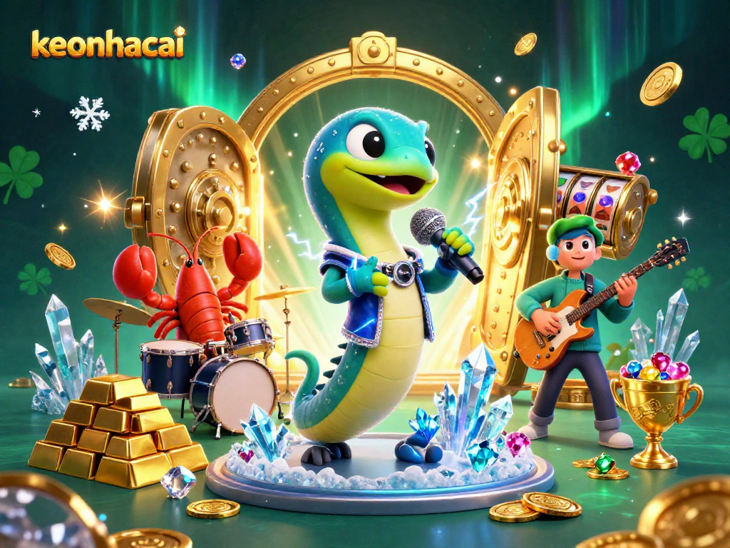 Engage with keonhacai's electrifying underwater casino scene with vibrant characters and sparkling treasures!